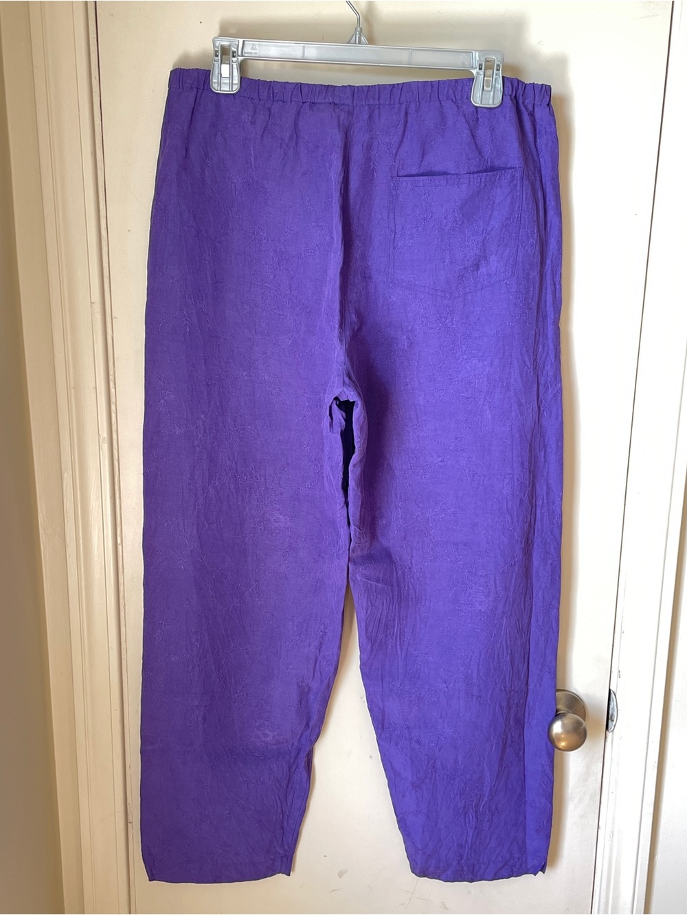 Vintage Chico's Purple Linen Silk Pants Size Large - Picture 8 of 8